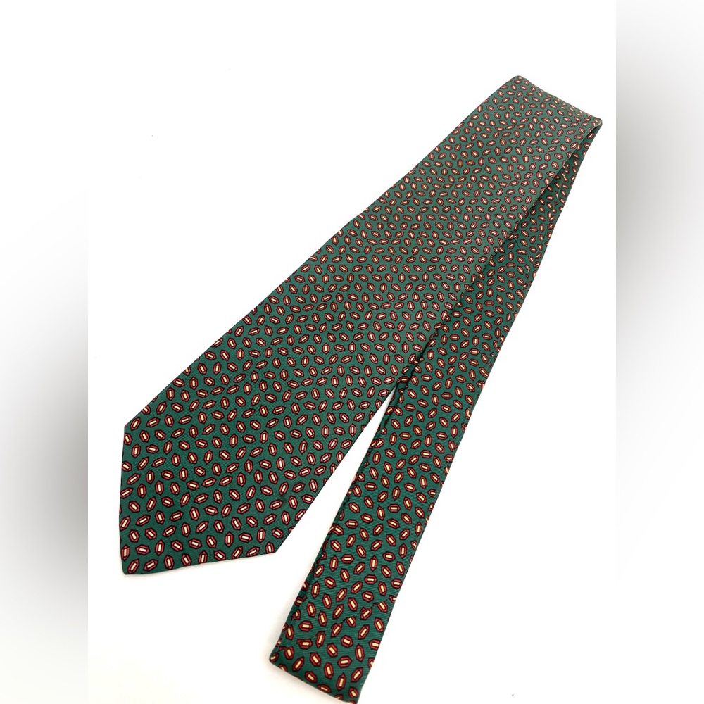 Vintage Brooks Brothers Green Silk Necktie MCM